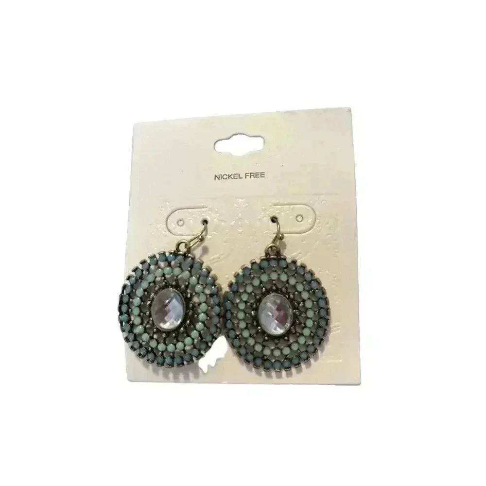 Target Turquoise Dangle Statement Earrings Nickel Free New With Tag